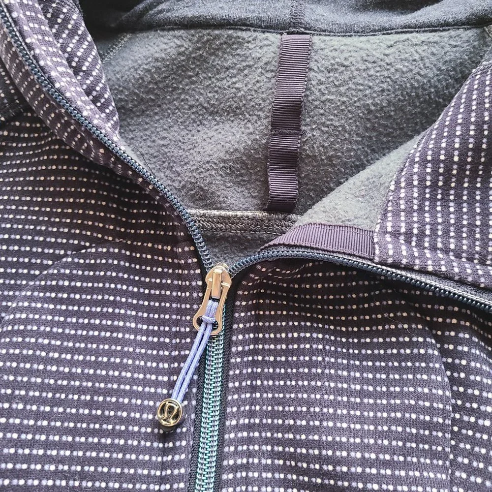 Lululemon Full Zip Scuba Hoodie III Double Dot Naval Blue Lullaby Purple Size 2